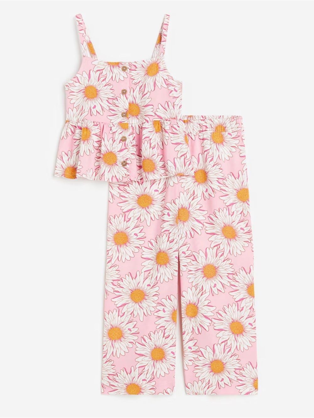 Girls Pink Daisy Print two piece set